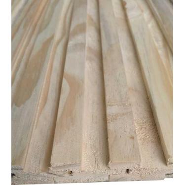 Imagem de Painel Ripado de Madeira Maciça Com Encaixe Macho e Fêmea Réguas 120x3