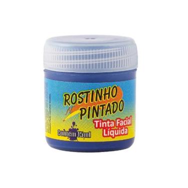 Imagem de Tinta Liquida Maquiagem Artística Rostinho Pintado 15ml, Azul