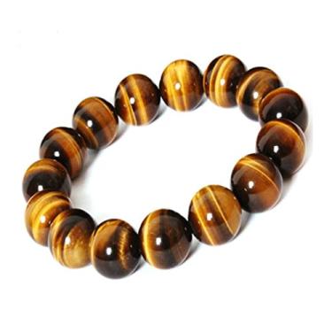Imagem de OUGWA Pulseira Mala Budista Tibetana com Contas Olho de Tigre de 10 mm, 10mm, bambu lac