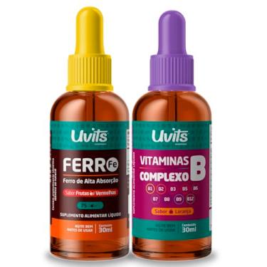 Imagem de Kit Ferro Bisglicinato 30ml + Vitamina Complexo B 30ml Uvits
