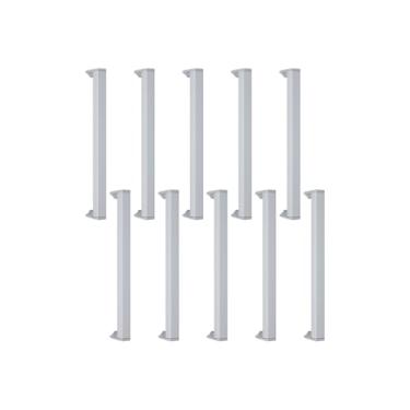 Imagem de Puxador Slim Gaveta Armário Móvel Alumínio 16cm Redondo 10 Uni (Branco Fosco)