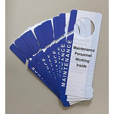 Imagem de 24 x 8,9 cm, 60 peças, etiquetas de plástico de 15 mil, manutenção, ganchos de porta para gerenciamento de propriedades, aluguéis e apartamentos (azul)
