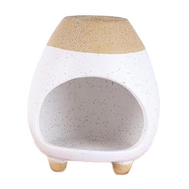 Imagem de WeiLaiKeQi Suporte cerâmico queimador de incenso castiçal artesanal multiuso altura decorativa 10cm para leitura, estudo