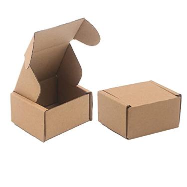 Imagem de MINGFANITY Caixas de Remessa Extra Pequenas de 3,1" X 1,5" X 2,5", Caixas de Papelão Ondulado Marrom Kraft, Recicláveis e Resistentes A Esmagamento (Pacote com 8)