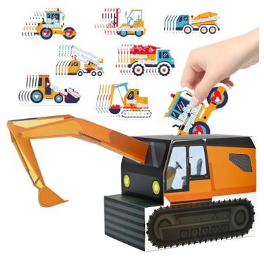 Imagem de HEIPINIUYE Cartões de Dia dos Namorados para Crianças Escavadeira 3D Caixa de Dia dos Namorados para Crianças Sala de Aula Escola Troca de Presente Caixa de Correio com 30 Cartões de Construção e 5