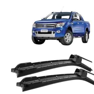Imagem de Par Palheta Limpador ParaBrisa em Silicone Compativel com Ford Ranger 2013 2014 2015 encaixe Tipo Gancho