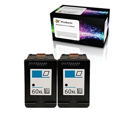 Imagem de Cartucho de tinta recarregável OCProducts para HP 60XL preto para impressoras Envy 120 114 Deskjet F4480 F4210 D1660 F4400 (2 pretas)