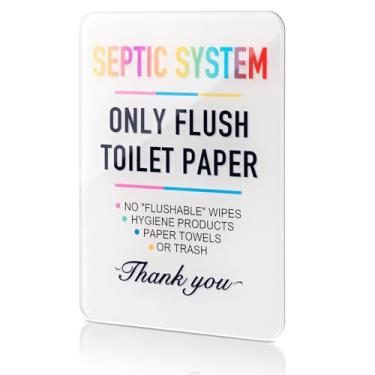 Imagem de Placa Do Not Flush – Placa de papel higiênico apenas nivelada – Sinais de banheiro para Airbnb, hotéis, negócios e banheiros domésticos placa de acrílico autoadesiva para banheiros em negócios e em