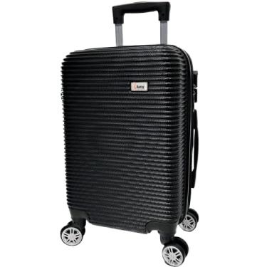 Imagem de Mala de Viagem de Bordo Pequena 20'' em ABS com Rodinhas 360° - Leve, Resistente e Compacta, Ideal para Viagens Curtas e como Bagagem de Mão - Design Moderno (Black/Full)