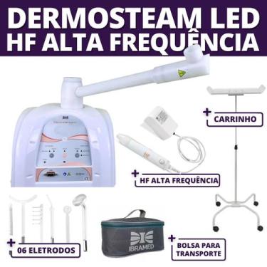 Imagem de Kit Dermosteam Vapor + Hf 6 eletrodos + Carrinho - Ibramed, 220V