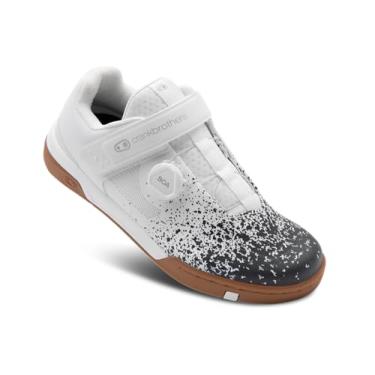 Imagem de Crankbrothers Tênis masculino para mountain bike Mallet BOA Splatter com clip-in MTB branco 12,5 EUA