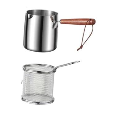 Imagem de WeiLaiKeQi Frita Deep Fryer Cooking Pot Fring Basket com alça de macarrão de cozinha panela com cesta de filtro para acampar sala de jantar de cozinha em casa