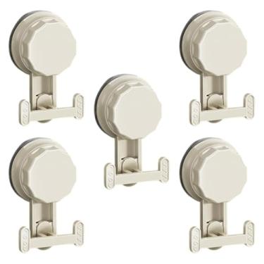Imagem de MYCENSE 5x de sucção gancho gancho gancho de chuveiro gancho de casaco para banheiros cozinha de porta de vidro da janela de vidro, Leite Branco