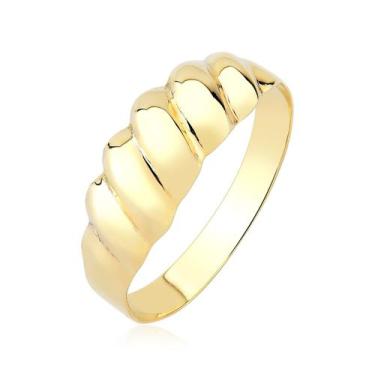 Imagem de ANEL FEMININO ONDULADO chapa LARGO OURO 18K H02 - MAEHLER JOIAS, 27, D