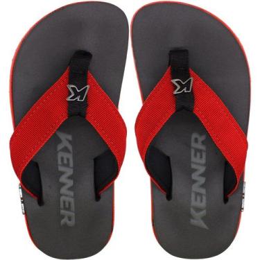 Imagem de Sandália de Dedo Infantil Kenner Kivah Kids Menino, Vermelho, Preto, 3