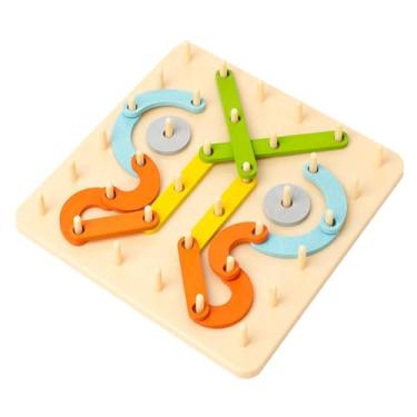 Imagem de Correspondência de cores jogo de tabuleiro PEG, placa de peg de correspondência de cores, Placa de de colorida múltipla, Suprimentos escolares Atividades de aprendizado pré -escolar, jogo cerebral par