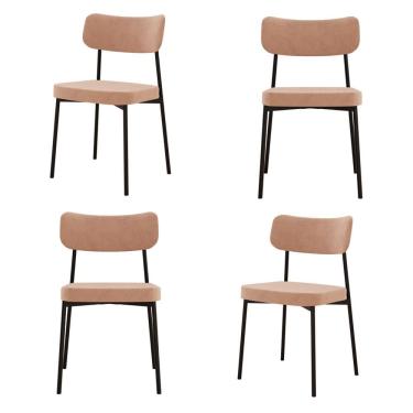 Imagem de Kit com 4 Cadeiras para Sala de Jantar Mona Yescasa Nude