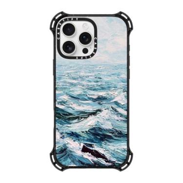 Imagem de CASETiFY Capa Bounce para iPhone 16 Pro Max [à prova de choque/6,5 m. Proteção contra quedas de grau militar 6X/compatível com Magsafe] - Mar azul profundo - preto transparente