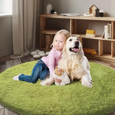 Imagem de Tapetes circulares super macios para meninas, castelo de princesa, barraca de brinquedo, 4 diâmetros, tapetes circulares para quarto de crianças, decoração de quarto de bebê, tapetes redondos felpudos