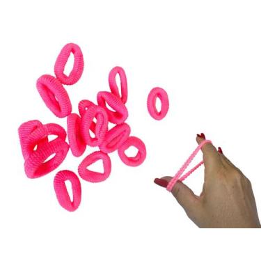 Imagem de kit 30un Elástico Xuxinhas de cabelo rosa chiclete penteado - Genérica