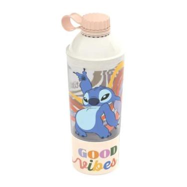 Imagem de Shakeira Vip Stitch Disney 600Ml Good Vibes Compartimento - Plasutil