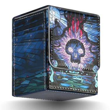 Imagem de TCGUARD Caixa de baralho para cartão MTG, comporta mais de 100 cartas de manga única com jogos de cartas colecionáveis TCG Yugioh etc. (Roxo)