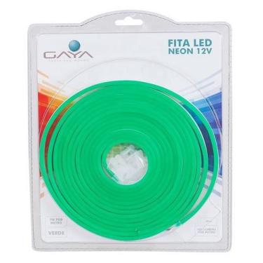 Imagem de Gaya Fita Led Neon 12v Slim 7w Verde Rolo 5 metros