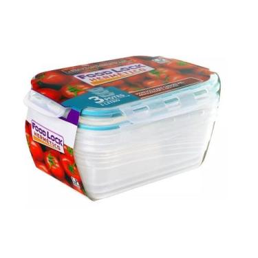 Imagem de Conjunto 3 Potes Plástico Hermético 1L Lp House
