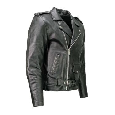 Imagem de Milwaukee Leather LKM1703 Jaqueta masculina clássica preta de couro premium motociclista motociclista - média