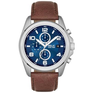 Imagem de Relógio Masculino Analógico Quartzo de Couro, RELIC BY FOSSIL ZR15794, Marrom