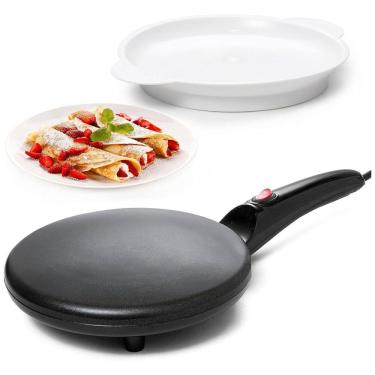 Imagem de Máquina de Crepe Elétrica antiaderente de Aço inoxidável, 800W, 110v, MOSS STONE, Preto