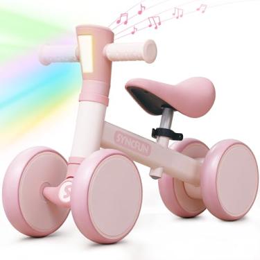 Imagem de SYNCFUN Baby Balance Bike with Music and Light for 1-2 Year Old Toddlers, 1st Birthday Gift, One Year Old Birthday Gift for Boys Girls, Outdoor Baby Toys (Pink)