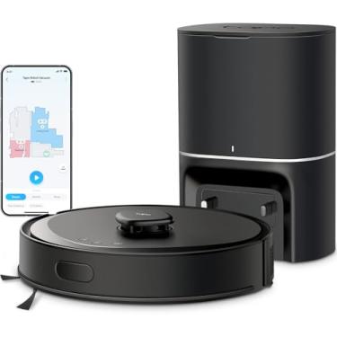 Imagem de Tapo RV30 MAX Plus, Aspirador de pó robô, potência de sucção ultra de 5300 Pa com limpeza, base de esvaziamento automático de 3 L, navegação avançada LiDAR+IMU, controle de voz e aplicativo