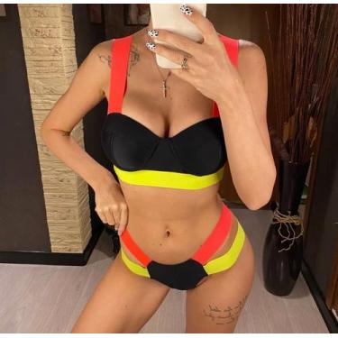 Imagem de biquíni moda gringa tiras grossas diversas cores tamanho único - Bea S