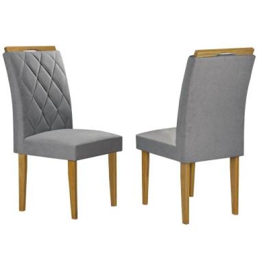 Imagem de Kit 2 Cadeiras Paris em Veludo Estofadas Cel Móveis Cor Grafite - Estr