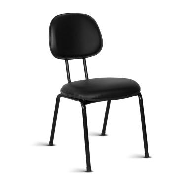 Imagem de Cadeira Ágata Secretária Pé Palito L Duplo Courvin Preto