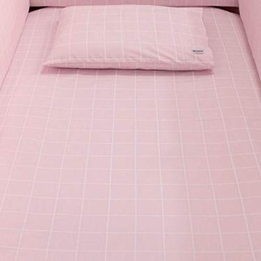 Imagem de Lençol para Berço 2 Peças Estampado Boston Rosa - Lençol c/Elástico e Fronha, Biramar Baby, Rosa