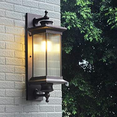 Imagem de OUFULA Arandelas de luz de parede retrô para exterior clássica lâmpada LED à prova d'água IP65 decorativa para casa para varanda (Style 2)