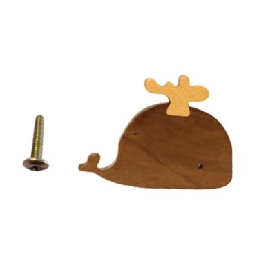 Imagem de WeiLaiKeQi Armário de animal cômoda puxar maçaneta de baleia decorativa fofa com punhal de cômoda para rosca para o armário do quarto de crianças, À Direita 7.5x5.6cm