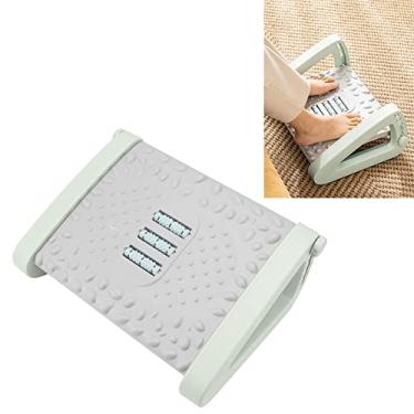 Imagem de Descanso para Os Pés, 6 PP Ajustáveis em Altura Sob a Mesa Apoio para Os Pés Com Textura de Massagem e Rolo para Debaixo da Mesa No Trabalho (Verde)