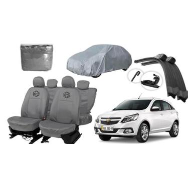 Imagem de Kit capa couro Agile 09-16 + capa automotiva + limpador - iron tech