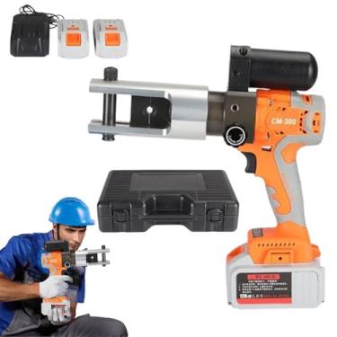 Imagem de Alicate de crimpagem hidráulico elétrico, faixa de crimpagem 16-300Mm² Ferramenta de crimpagem hidráulica alimentada por bateria dupla, braçadeiras giratórias Torque de 80Kn, de crimpagem de cabo