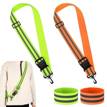 Imagem de Faixa refletiva de alta visibilidade, cinto refletivo, de segurança, equipamento de corrida ajustável, acessórios de ciclismo para caminhadas, ciclismo à noite