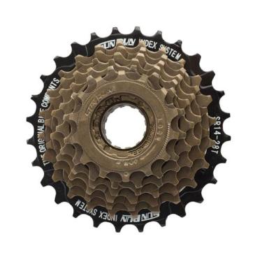 Imagem de Catraca Roda Livre Rosca 7 Velocidades 14/28 Dentes Original Dourada Ú