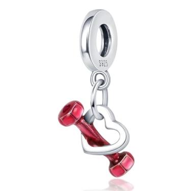 Imagem de Série Esportiva Halteres Badminton Futebol Contas de Pingente Pulseiras Faça Você Mesmo Presentes de Aniversário Joias Finas (CMS1697)