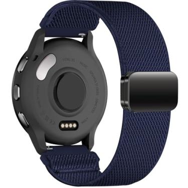 Imagem de Oanux Pulseira de nylon elástica magnética de 22 mm compatível com Garmin Vivoactive 4/Venu 3/Venu 3, pulseira esportiva elástica de alça solo para Forerunner 265/255/255 Music feminino e masculino
