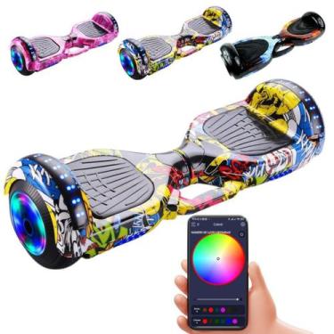 Imagem de Hoverboard 6.5 Infantil 2024 com LED, Bluetooth, Motor Brushless e Bat