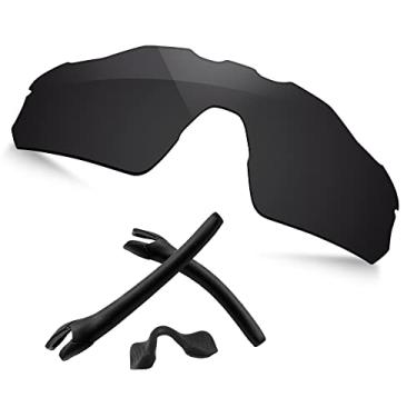 Imagem de TRUSHELL Lentes de reposição polarizadas | Kits de borracha para óculos de sol Oakley Radar EV Pitch OO9211 preto escuro - polarizado