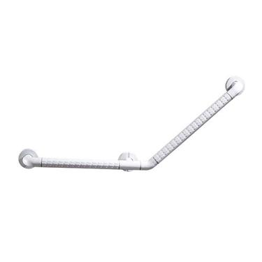 Imagem de XNXWDZ Chuveiro de parede para banheiro, corrimãos com suporte curvo, corrimãos de segurança de aço inoxidável para idosos (branco 40 cm)