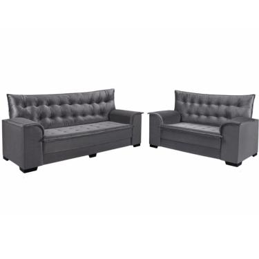 Imagem de Sofá 3 e 2 lugares Star Bahamas em tecido Veludo Cinza